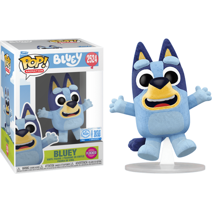 Bluey - Bluey Jumping Flocked Pop! Vinyl Figure (Popcultcha Exclusive)