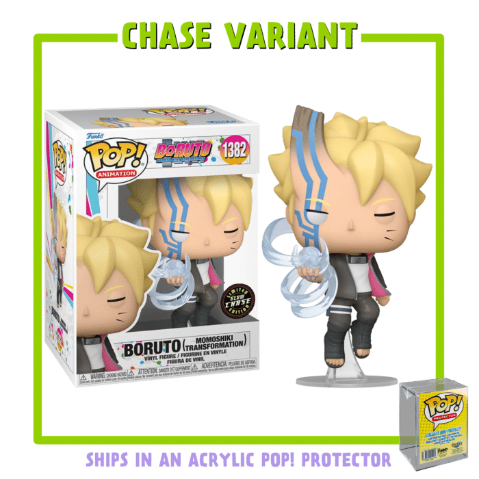 Boruto: Naruto Next Generations - Boruto (Momoshiki Transformation) Pop! Vinyl Figure in Acrylic Pop! Protector (Chase Variant)