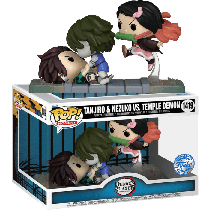 Demon Slayer - Tanjiro & Nezuko Vs Temple Demon Pop! Moment Vinyl Figure