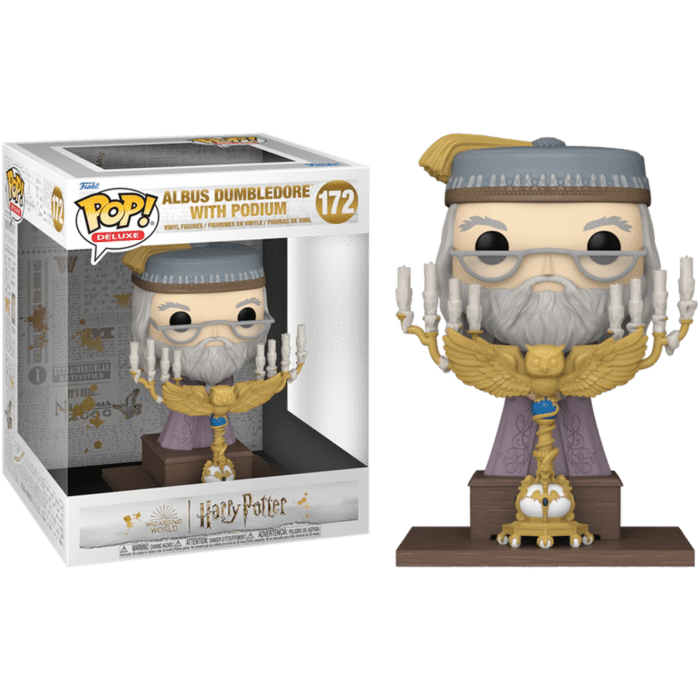 Harry Potter and the Prisoner of Azkaban - Albus Dumbledore with Podium Pop! Deluxe Vinyl Figure