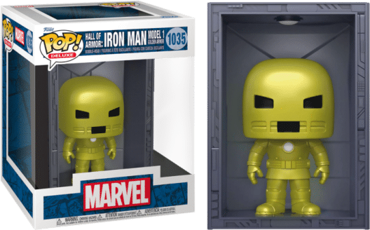marvel-hall-of-armor-iron-man-model-1-metallic-deluxe-pop-vinyl-figure Marvel: Hall of Armor - Iron Man Model 1 Metallic Deluxe Pop! Vinyl Figure