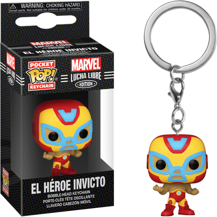 Marvel: Lucha Libre Edition - El Heroe Invicto Iron Man Pocket Pop! Vinyl Keychain