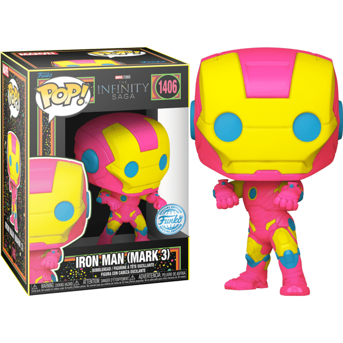 Marvel: The Infinity Saga - Iron Man (Mark 3) Blacklight Pop! Vinyl Figure