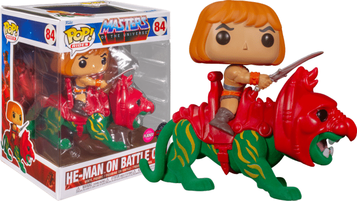 Masters of the Universe - He-Man with Battle Cat Flocked Pop! Rides Vinyl Figure