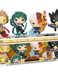 My Hero Academia - Hawks, Izuku Midoriya, Shoto Todoroki & Fumikage Tokoyami Flocked Pop! Vinyl Figure 4-Pack