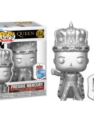 Queen - Freddie Mercury Platinum Metallic Pop! Vinyl Figure with Enamel Pin