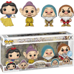Snow White and the Seven Dwarfs (1937) - Dopey, Sleepy, Doc & Snow White Diamond Glitter Pop! Vinyl Figure 4-Pack