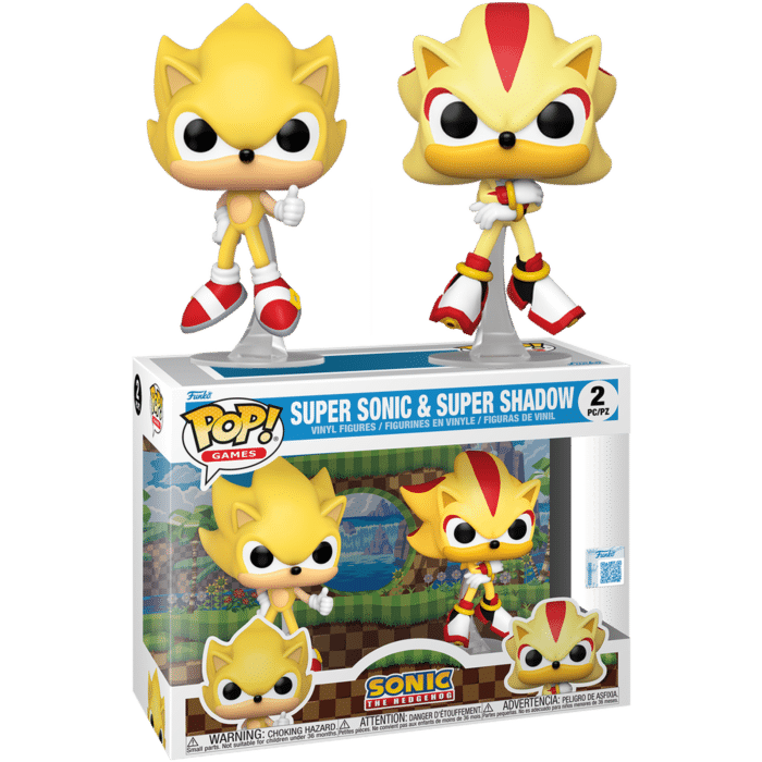 Sonic the Hedgehog - Super Sonic & Super Shadow Flocked Pop! Vinyl Figure 2-Pack