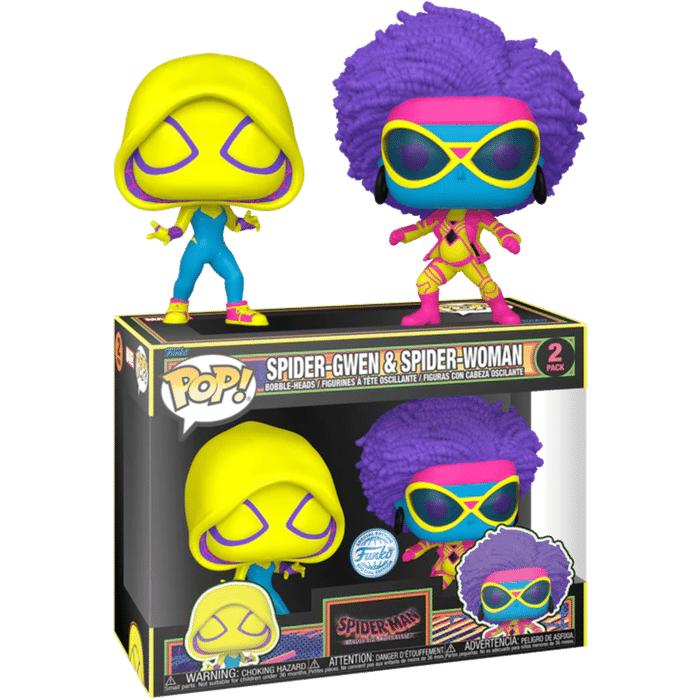 Spider-Man: Across the Spider-Verse - Spider-Gwen & Spider-Woman Blacklight Pop! Vinyl 2-Pack