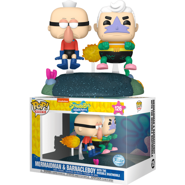 SpongeBob SquarePants - Mermaid Man & Barnacle Boy with Invisible Car Pop! Rides Vinyl Figure
