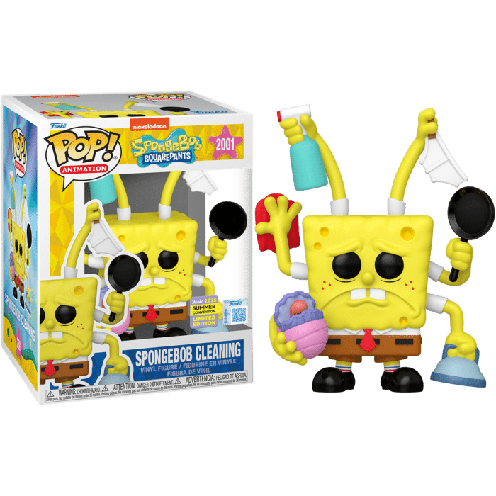 SpongeBob SquarePants - SpongeBob Cleaning Premium Pop! Vinyl Figure (2025 Summer Convention Exclusive) (Popcultcha Exclusive)