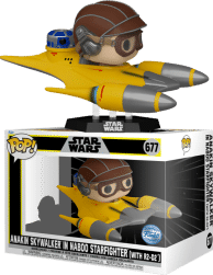 Star Wars - Anakin Skywalker in Naboo Starfighter with R2-D2 Pop! Rides Vinyl Figure