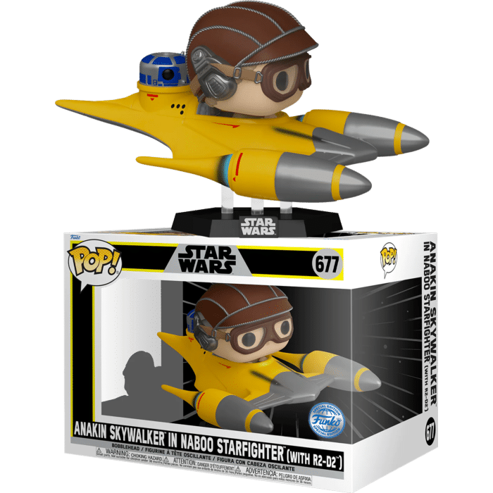 Star Wars - Anakin Skywalker in Naboo Starfighter with R2-D2 Pop! Rides Vinyl Figure
