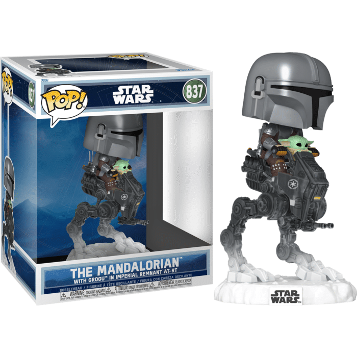 Star Wars: The Mandalorian & Grogu (2026) - The Mandalorian with Grogu in Imperial Remnant AT-RT Deluxe Pop! Rides Vinyl Figure