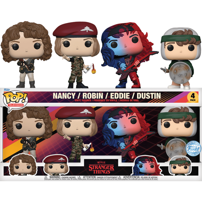 Stranger Things 4 - Nancy, Robin, Eddie & Dustin Pop! Vinyl Figure 4-Pack