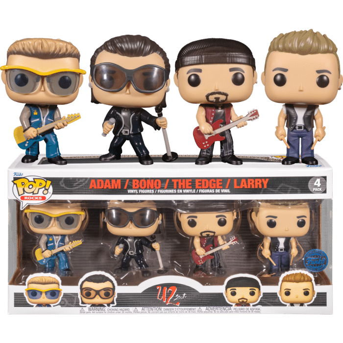 U2 - Bono, Larry, Edge & Adam Zoo TV Pop! Vinyl Figure 4-Pack