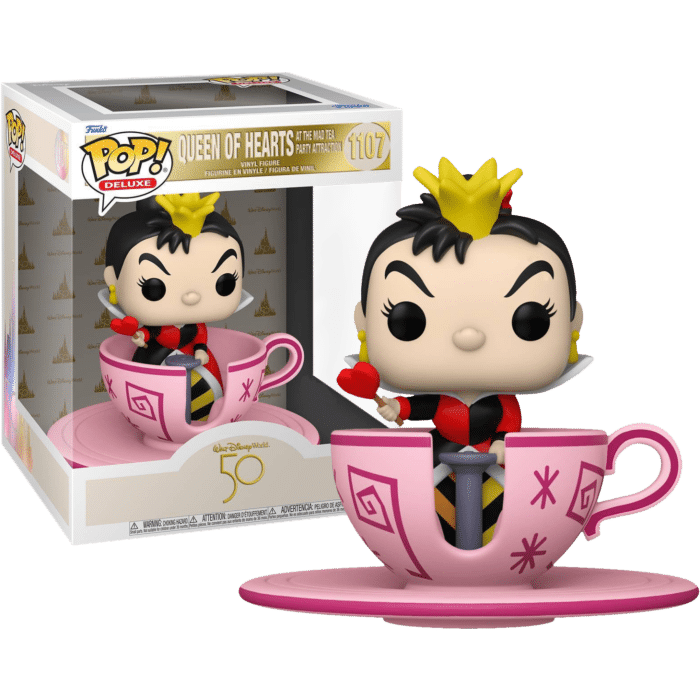 Walt Disney World: 50th Anniversary - Queen of Hearts with Mad Tea Party Teacup Attraction Pop! Rides Vinyl Figure