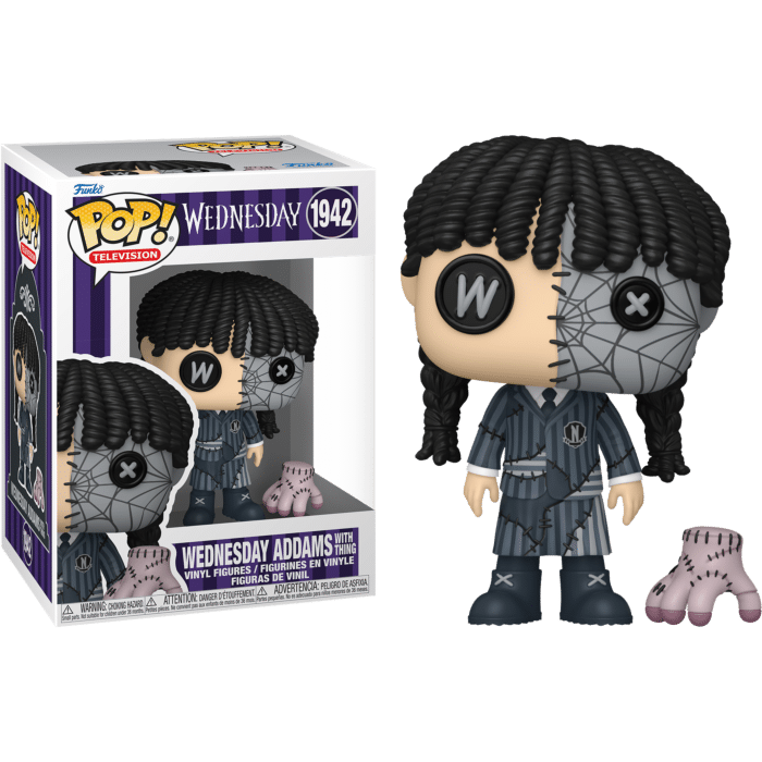 Wednesday (2022) - Wednesday with Thing (Patchwork) Pop! Vinyl Figure