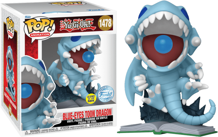 Yu-Gi-Oh! - Blue Eyes Toon Dragon Glow-in-the-Dark Super Sized 6" Pop! Vinyl Figure