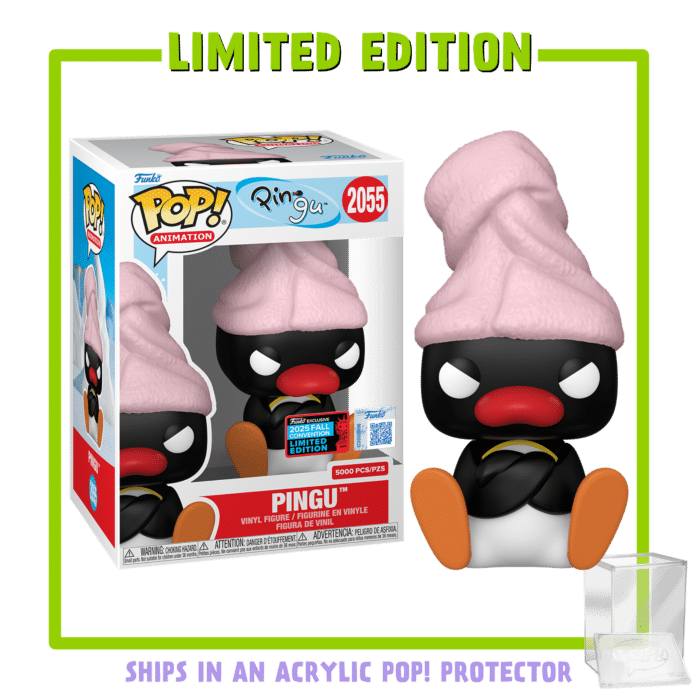 Pingu - Pingu with Towel Pop! Vinyl Figure in Acrylic Pop! Protector (2025 Fall Convention Exclusive) (Popcultcha Exclusive)